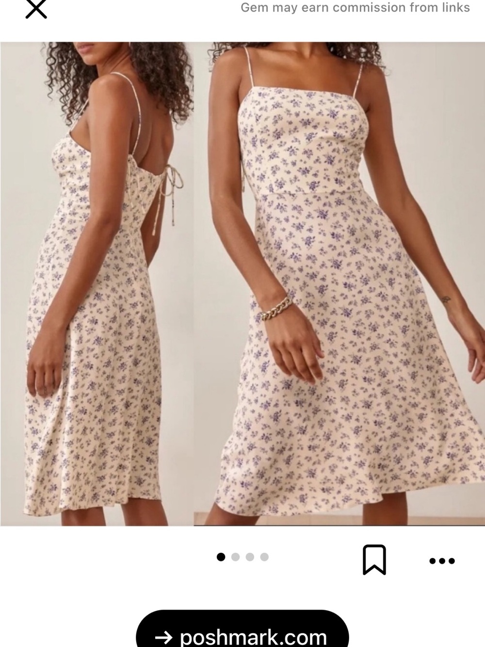 Reformation peach blue and white floral dress NWT